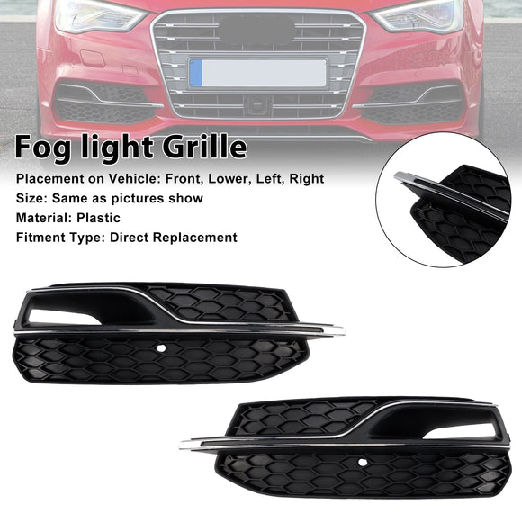 Audi S3 8V 2013-2016 Cubierta de luz antiniebla delantera inferior parrilla negra 8V3807682L 8V3 807 682 K