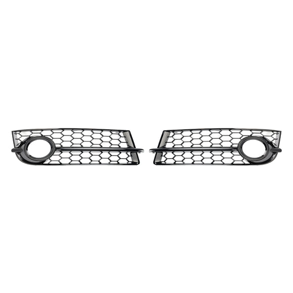 Audi TT MK2 2007-2010 Honeycomb 2PCS Fog Light Cover Grille Front Bumper Lower Black Grill 8J0807682 8J0807681