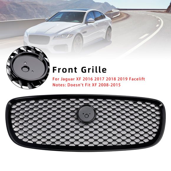 Jaguar XF 2016–2019 XF-R Style Grille Front Bumper Gloss Black Replacement Grill