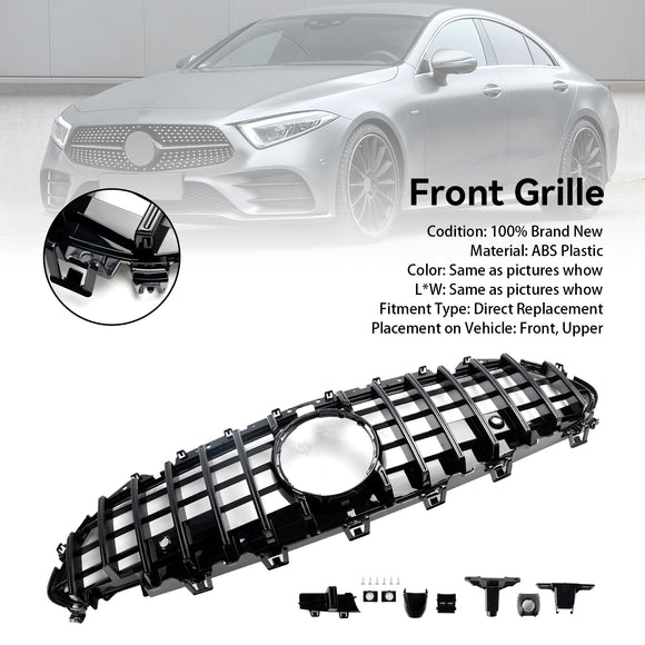 Mercedes Benz CLS-Class C257 CLS300/400/350/450/53 2018-2024 Front Bumper Grill Black/Chrome GT Style Grille