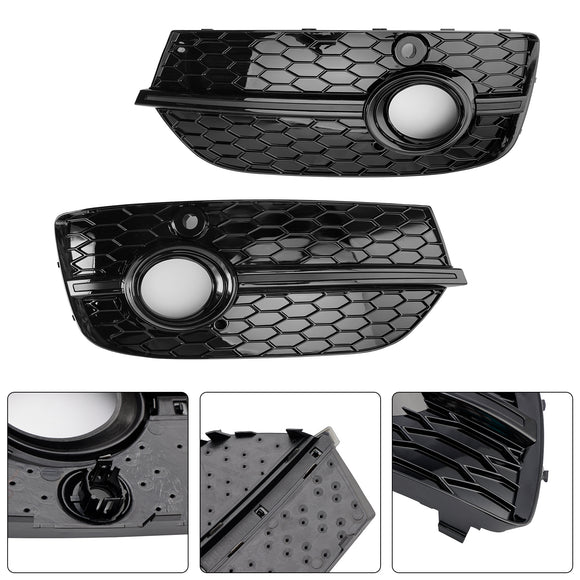 Cubiertas de luz antiniebla delantera estilo panal RSQ3 para Audi Q3 2013-2015 negro brillante