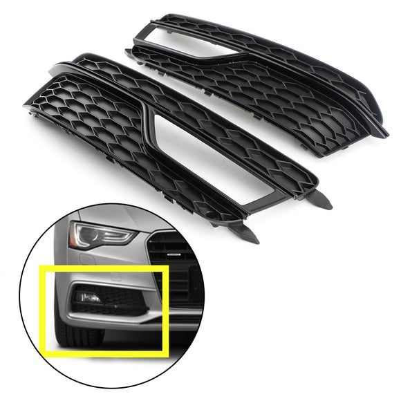 Audi A5 S-Line/S5 2013-2016 Coppia griglie fendinebbia paraurti anteriore griglia nera