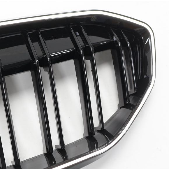 Schwarzer Nierengrill mit doppelten Lamellen 51138072085, passend für BMW 3er G20 2019–2022