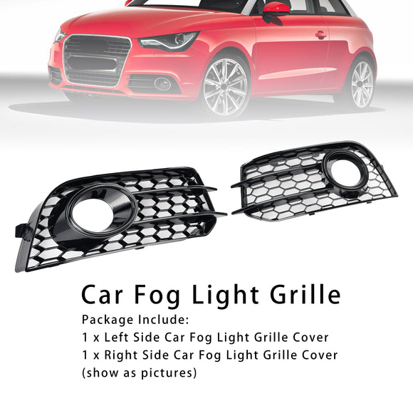 Audi A1 8X 2010-2014 Griglia fendinebbia paraurti anteriore a nido d'ape nera Griglia di copertura inferiore 8X0807681A 8X0807682A