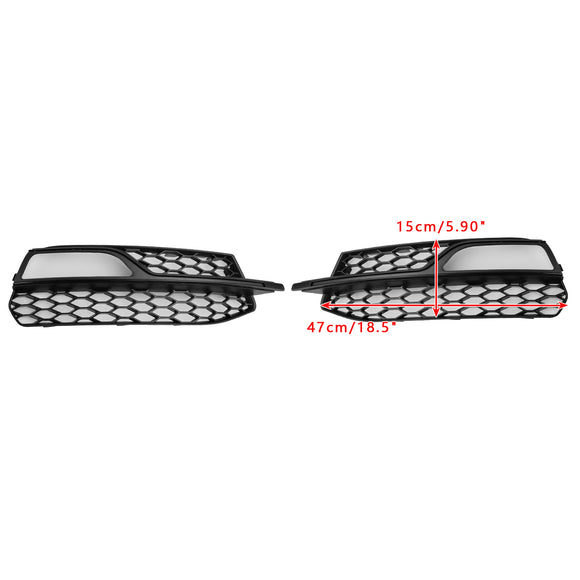 Audi A3 S-Line 8V 2013-2016 Honeycomb Fog Light Grill Front Bumper Lower Cover Black Grille 8V3807681G 8V3807682G