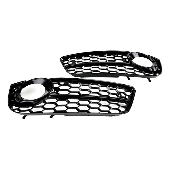 2007-2012 Audi A5 B8 Honeycomb Fog Light Grille Front Bumper Lower Cover Black Grill 1522024