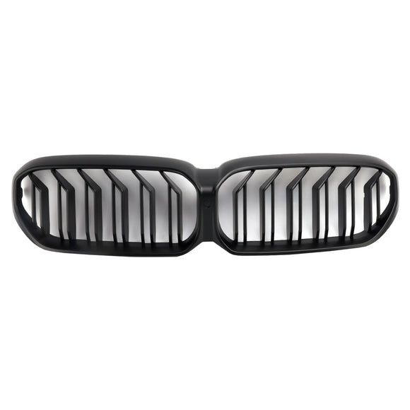 2021-2024 BMW G30 G31 LCI Parrilla negra mate Parachoques delantero de listones dobles Parrilla tipo riñón