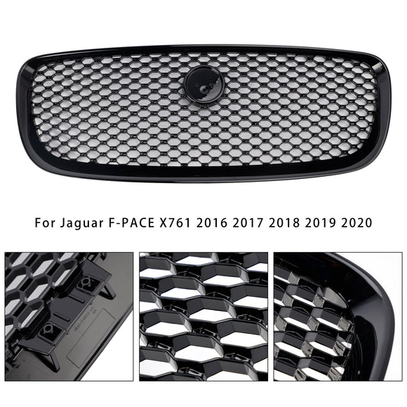 Jaguar F-PACE X761 2016 2017 2018 2019 2020 calandre avant radiateur d'admission d'air pare-chocs grille noire