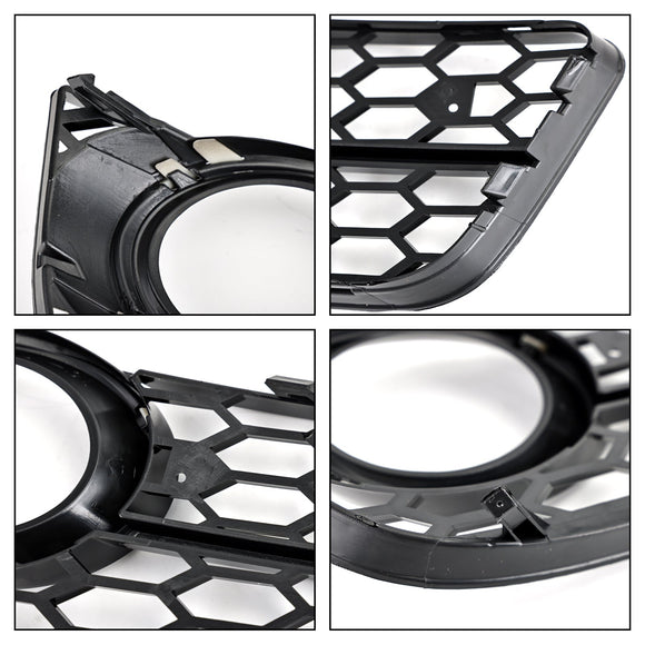 2007-2012 Audi A5 B8 Honeycomb Fog Light Grille Front Bumper Lower Cover Black Grill 1522024