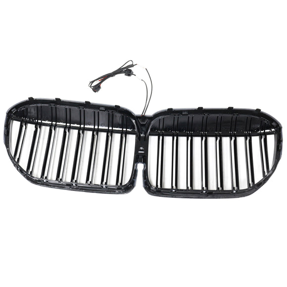 Doppelte Lamellen, glänzend schwarzer Frontgrill, passend für BMW 7er G11 G12 2019–2022