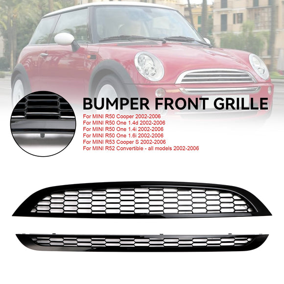 Mini 2002-2006 R50 One 1.6i 2PCS Honeycomb Mesh Front Grill Grille