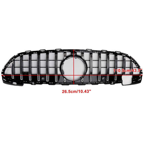 Parrilla de parachoques delantera estilo GT-R cromada compatible con Mercedes Benz W206 Clase C Amg Line 2022-2023