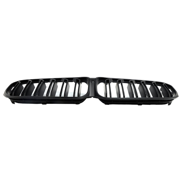 2021-2024 BMW G30 G31 LCI Parrilla negra mate Parachoques delantero de listones dobles Parrilla tipo riñón