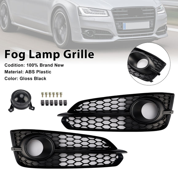 Audi A8/S8 2015-2017 Grille de phare antibrouillard en nid d'abeille 2 pièces couvercle de gril Lowe de brouillard avant noir