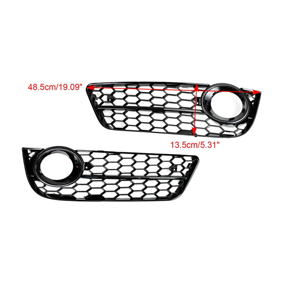 2007-2012 Audi A5 B8 Honeycomb Fog Light Grille Front Bumper Lower Cover Black Grill 1522024
