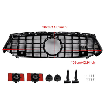 Mercedes Benz A-Klasse W177 2023–2025 GTR Style Grill, glänzend schwarzer Frontstoßstangengrill - 0