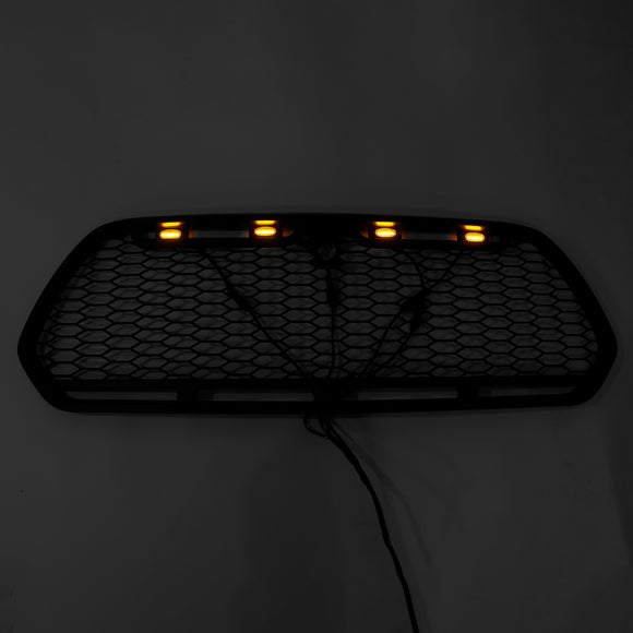 Ford Transit MK8 2015 2016 2017 2018 2019 Parrilla estilo panal negro mate parachoques delantero rejilla de radiador de entrada de aire con luz LED