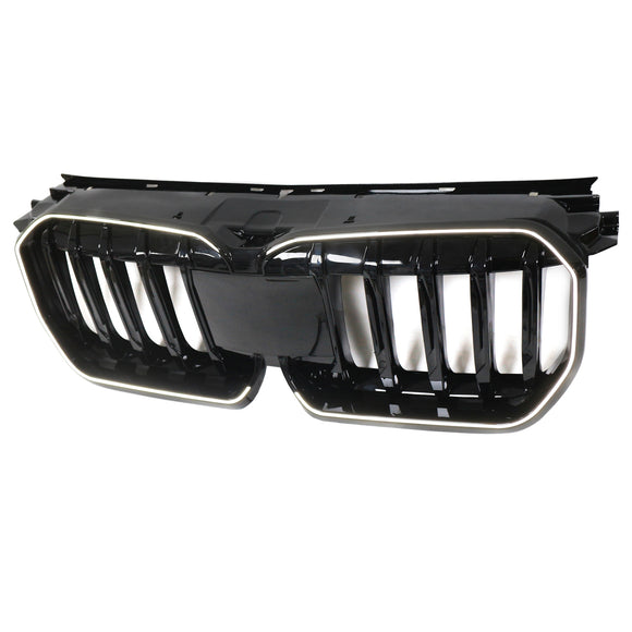Rejilla de riñón para parachoques delantero, color negro brillante, compatible con BMW X1 U11 U12 2023-2024