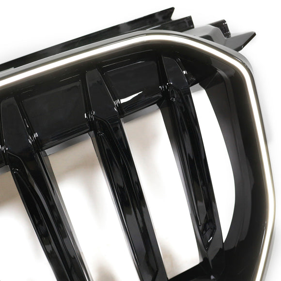 Rejilla de riñón para parachoques delantero, color negro brillante, compatible con BMW X1 U11 U12 2023-2024