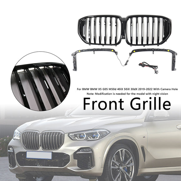 Parrilla frontal negra brillante para BMW X5 G05 2019-2022 M-Performance