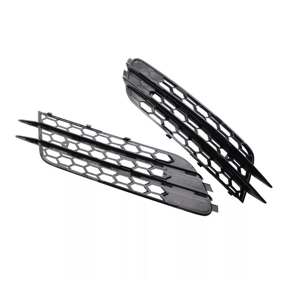 Front Bumper Honeycomb Fog Grille Cover For Audi A4 C7 2012-2015 Honeycomb Black Grill