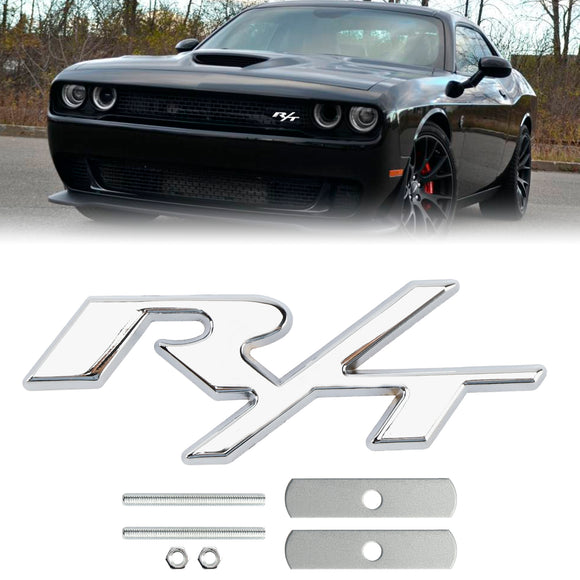 Badge R/T pour calandre de pare-chocs avant, pour Dodge Charger Challenger, rouge/Chrome/noir/rouge, Badge noir