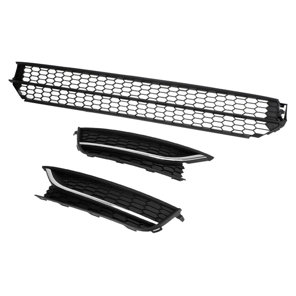 Volkswagen 2012-2015 Passat 5618536779B9 VW1036126 Front Lower Grille + Fog Light Cover W/O Hole Combo Set
