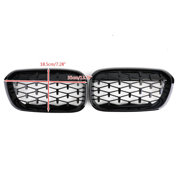 2015-2017 BMW Serie 1 F20/F21 116d/118d/120d/118i/125i Parrilla frontal tipo riñón Meteor Black Grille