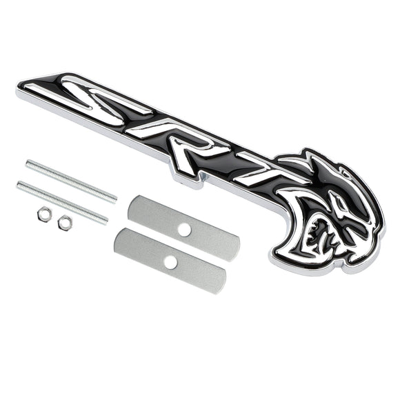 Front Grille SRT Hellcat Emblem For Charger Challenger SRT Chrome Black / Chrome Red / Red Black Badge
