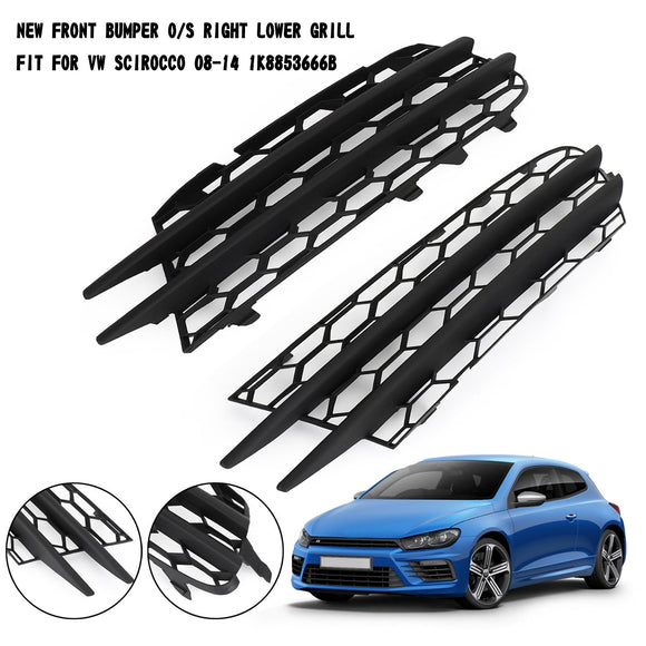 Volkswagen 2008-2014 Scirocco 1K8853666B Pair Front Bumper O/S Lower Grill
