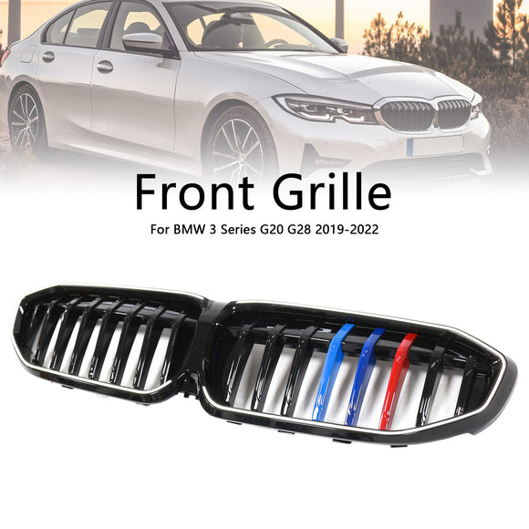 Parrilla de riñón negra 51138072085 compatible con BMW Serie 3 G20 2019-2022 estilo M