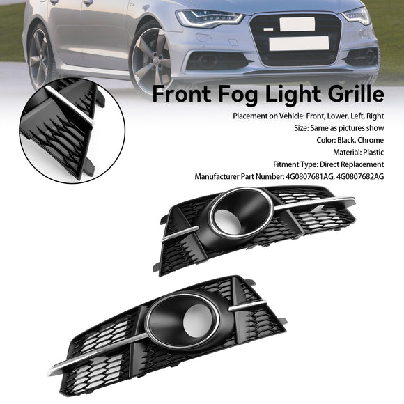 2016–2018 Audi A6 C7 A6l Nebelscheinwerfer vorne Stoßstange unterer Grill 4G0807681AG 4G0807682AG Generisch