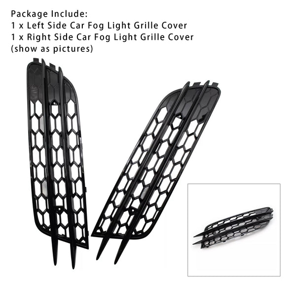 Front Bumper Honeycomb Fog Grille Cover For Audi A4 C7 2012-2015 Honeycomb Black Grill