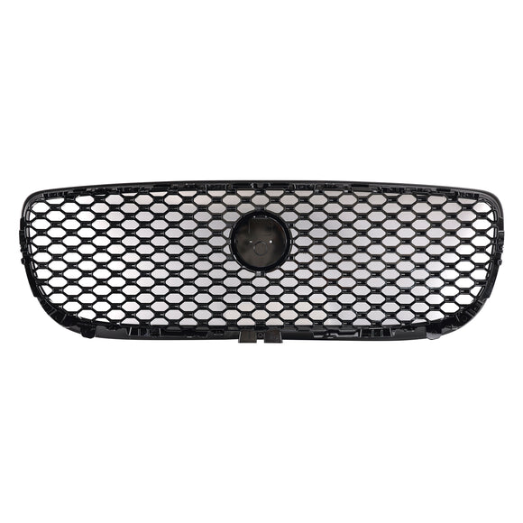 Griglia per paraurti anteriore a nido d'ape nera lucida, adatta per Jaguar XE 2015-2018