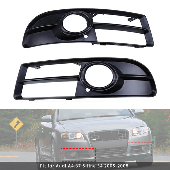 Audi A4 S-Line / S4 B7 2005-2008 1 Pair Front Bumper Fog Light Grill Cover Bezel Grille 8E0807681F 8E0807682F