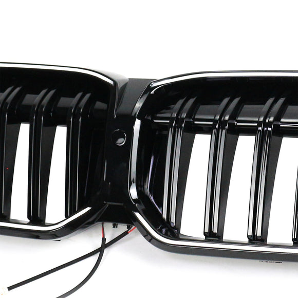 BMW 2023-2024 Serie 3 G20 G21 320i/330i/M340i/318i/320d Rejilla frontal tipo riñón de malla negra brillante