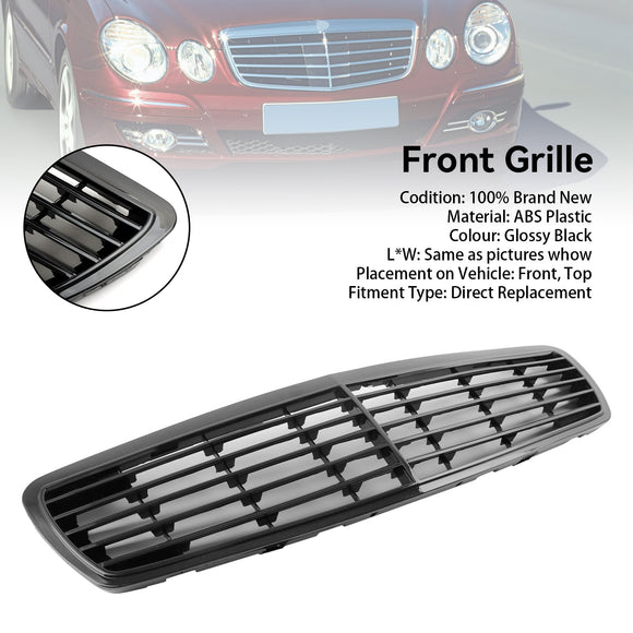 2002-2006 Mercedes-Benz W211 E-Class E320 E350 E500 E55 Front Grill Glossy Black Grille