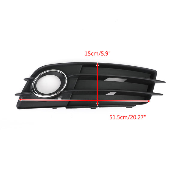 2008-2012 Audi A4 B8 S-Line / S4 Pair Honeycomb Fog Light Grill Cover Front Bumper Lower Black Grille 8K0807681C01C 8K0807682C01C