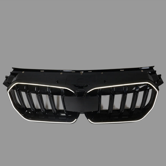 Rejilla de riñón para parachoques delantero, color negro brillante, compatible con BMW X1 U11 U12 2023-2024