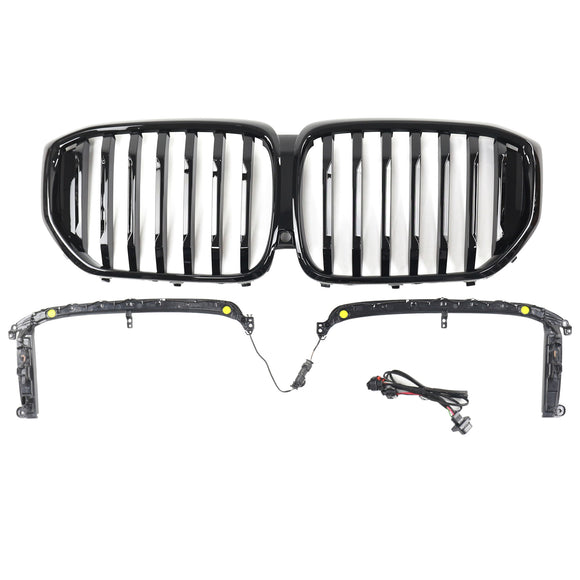 Parrilla frontal negra brillante para BMW X5 G05 2019-2022 M-Performance