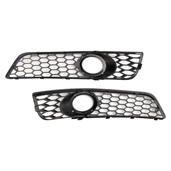 2009-2013 Audi A3 8P Honeycomb Lowe Grill Front Bumper Fog Light Grille Black Cover 8P0807682D 8P0807681D