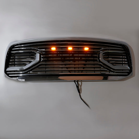2006-2008 Dodge Ram 1500 2500 3500 Style Big Horn Calandre chromée Grille de remplacement de pare-chocs avant avec LED