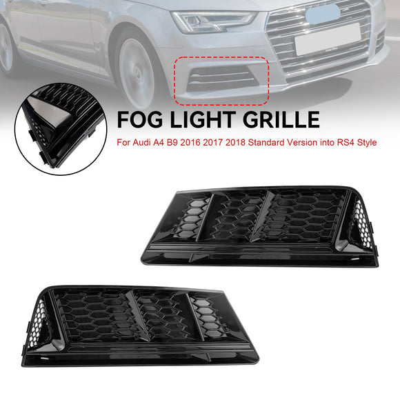 Audi A4 B9 2016-2018 Versione standard RS4 Style Griglia fendinebbia anteriore Paraurti inferiore cromata