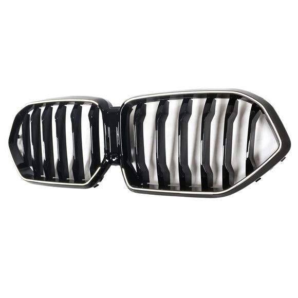 Grille de pare-chocs avant noire pour BMW X6 G06 M60i 2023 – 2025 avec trou pour caméra