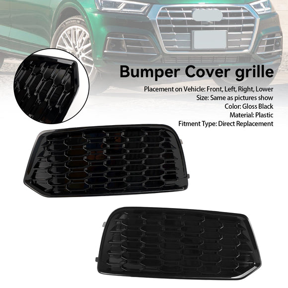 Audi Q5 Standard Version 2018-2021 2PCS Front Bumper Cover Grille Grill Bezel Insert 80A807679D 80A807679DRU6 Generic