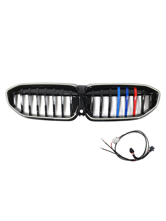 Parrilla de riñón negra 51138072085 compatible con BMW Serie 3 G20 2019-2022 estilo M