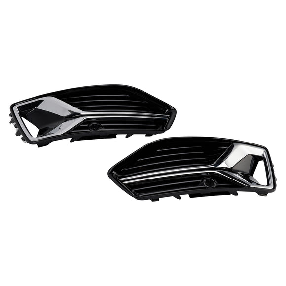 2PCS Front Bumper Fog Light Cover Grille Grill Fit Audi A6 C8 2018-2024 Standard