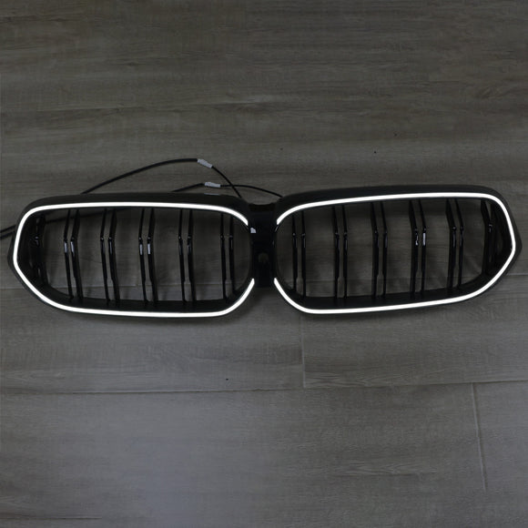 Doppelter Lamellen-Front-Nierengrill, schwarz, passend für BMW 6er G32 2020–2025