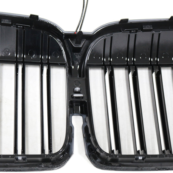 Doppelte Lamellen, glänzend schwarzer Frontgrill, passend für BMW 7er G11 G12 2019–2022