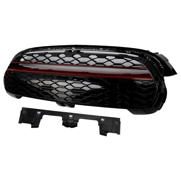 2014-2021 Mini Cooper F55 F56 F57 GP-Style Grill Front Bumper Gloss Black Red Trim Grille
